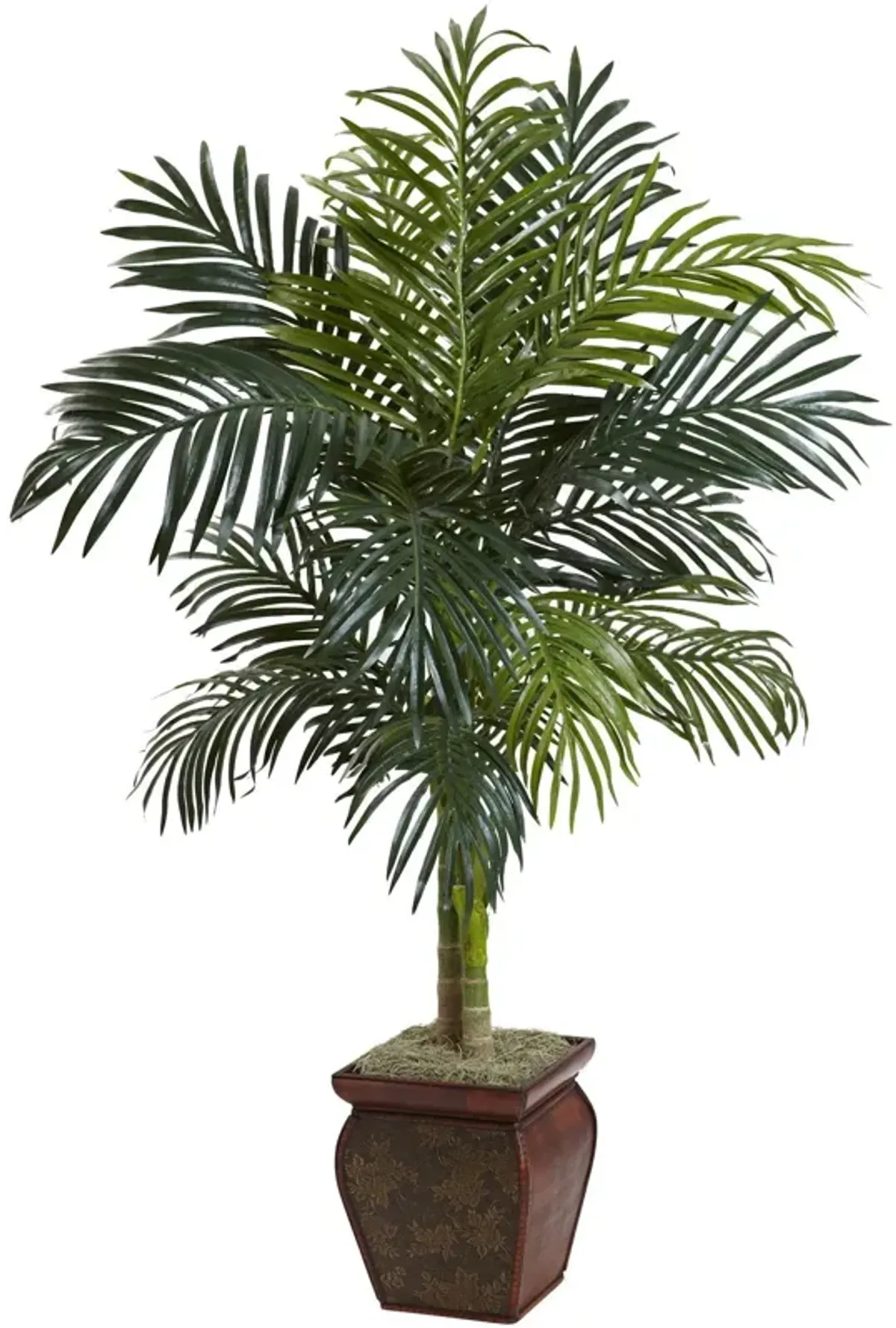 Nearly Natural 4.5-in Golden Cane Palm w/Decorative Container