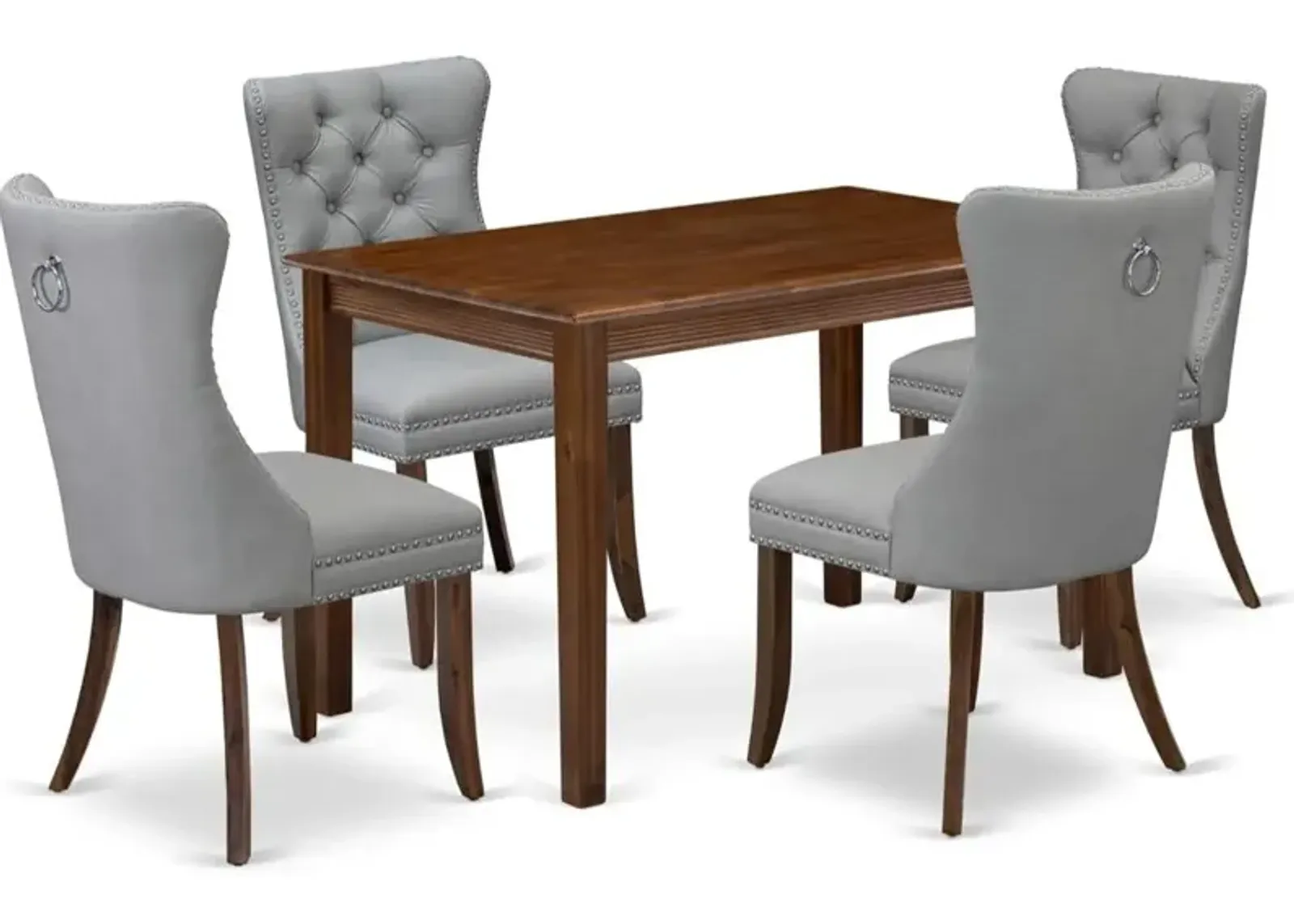 5 Piece Modern Dining Table Set Consists of a Rectangle Kitchen Table