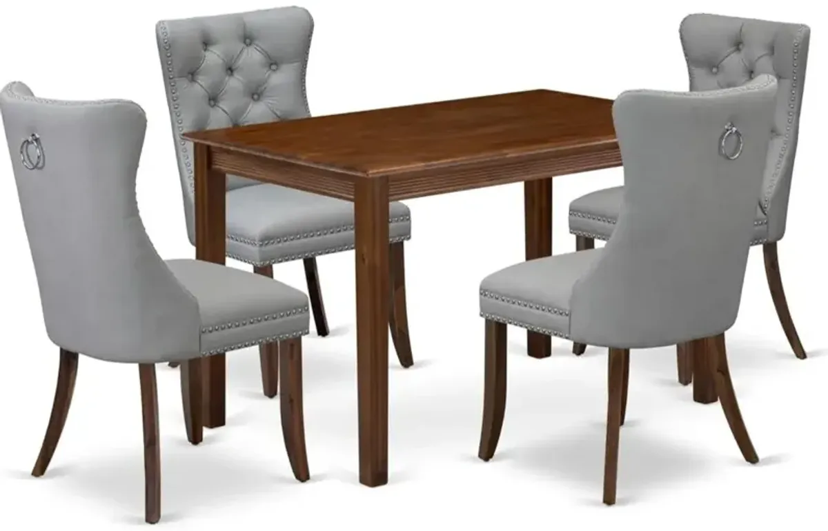 5 Piece Modern Dining Table Set Consists of a Rectangle Kitchen Table