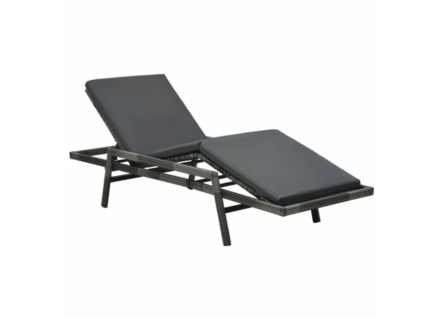 vidaXL Sun Lounger with Cushion Poly Rattan Gray