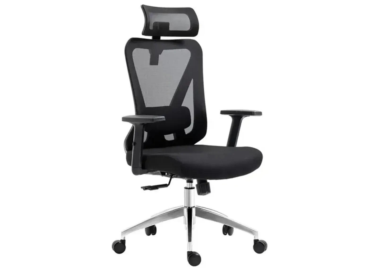 Techni Mobili Truly Ergonomic Mesh Office Chair with Headrest & Lumbar Support, Black