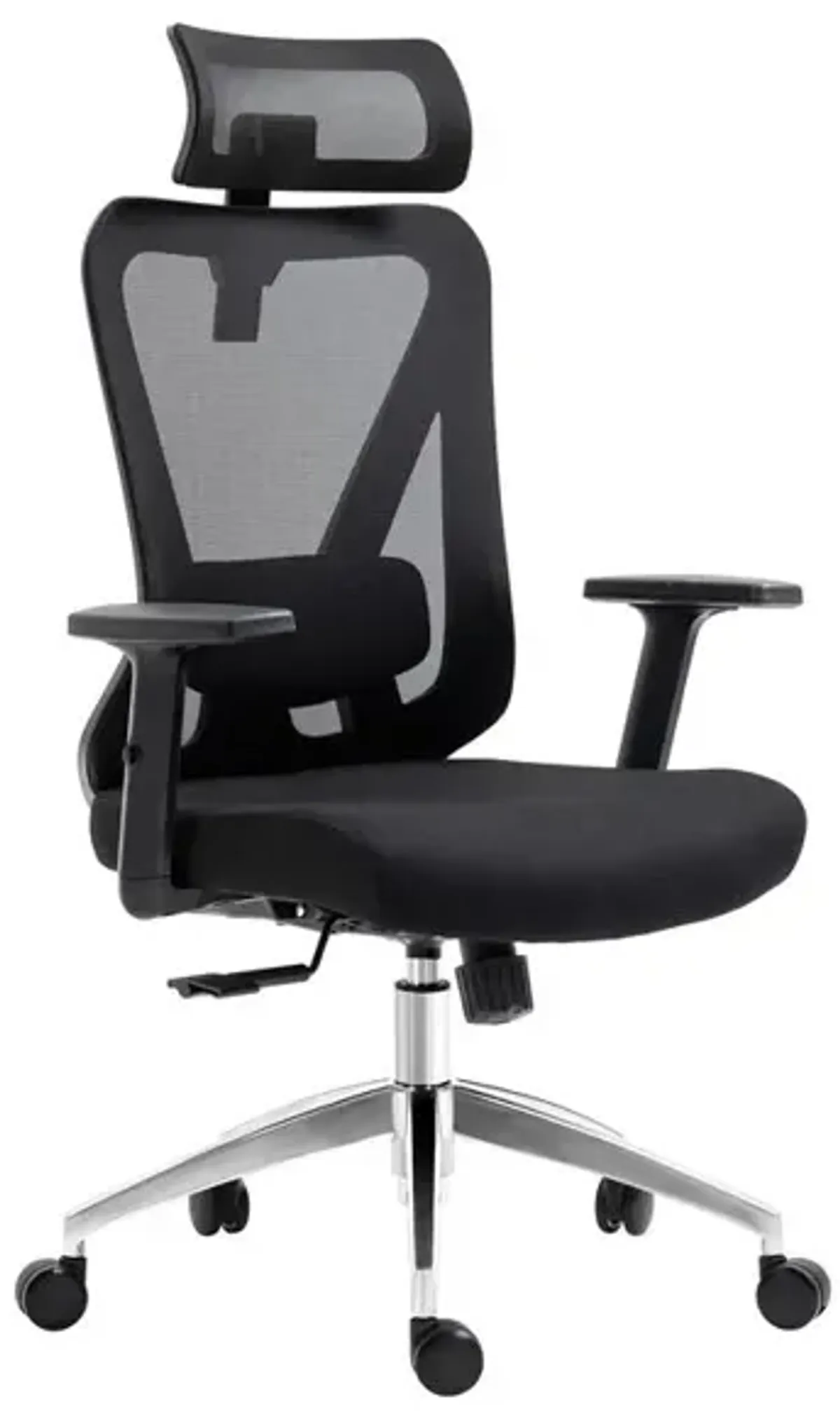 Techni Mobili Truly Ergonomic Mesh Office Chair with Headrest & Lumbar Support, Black