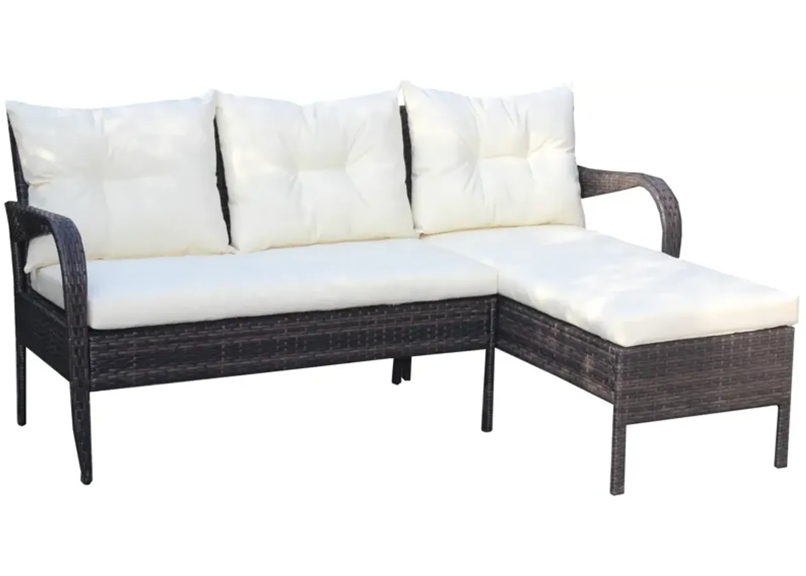 Outdoor Patio Furniture Sets 2 Piece Conversation Set Wicker Rattan Sectional Sofa With Seat