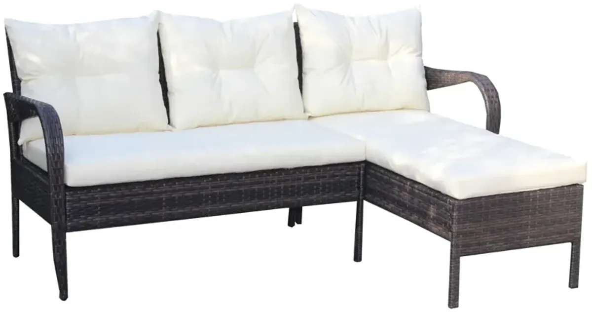 Outdoor Patio Furniture Sets 2 Piece Conversation Set Wicker Rattan Sectional Sofa With Seat