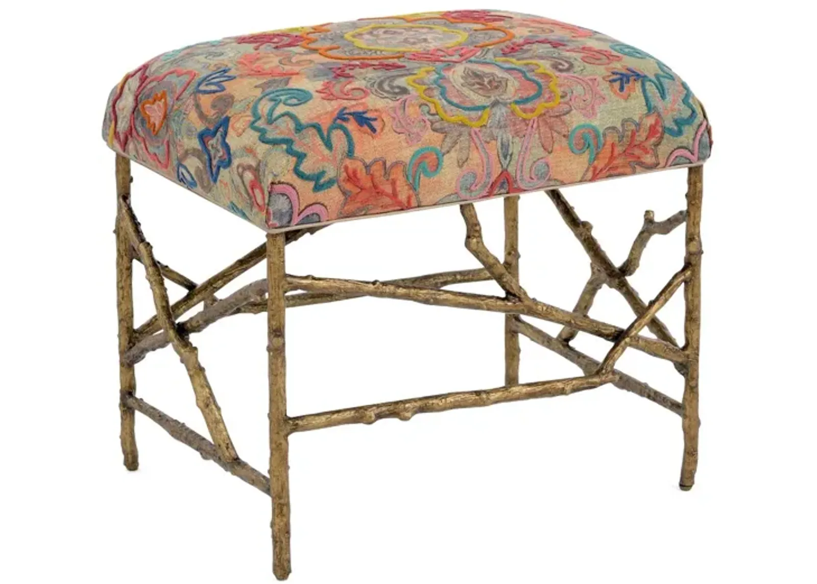 Branch-Style Base Multicolor Ottoman