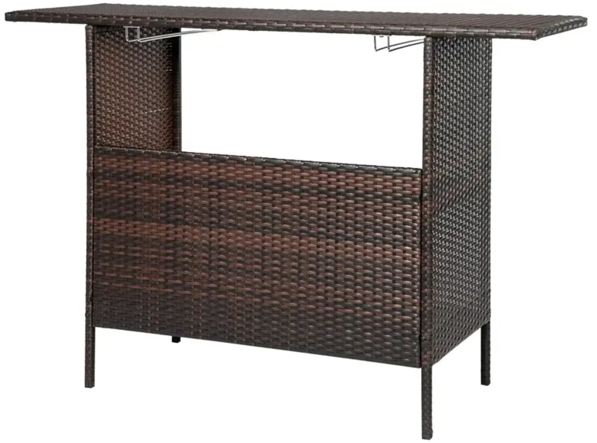 Modern Stylish Bar Table Brown Gradient Design for Home Bar, Kitchen, or Dining Area