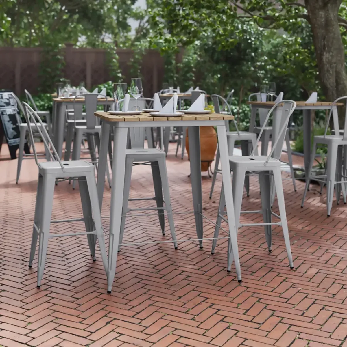 Metal Colorful Restaurant Bar Tables