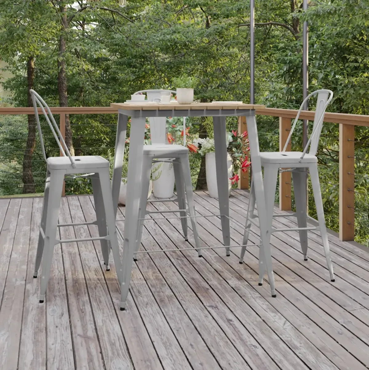 Metal Colorful Restaurant Bar Tables