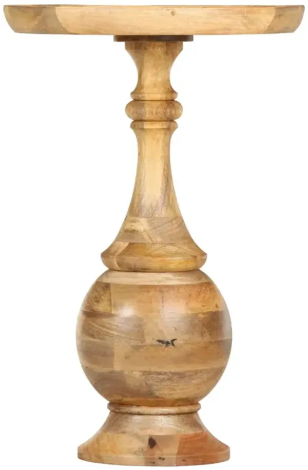 vidaXL Round Side Table 16.9"x16.9"x26" Solid Mango Wood