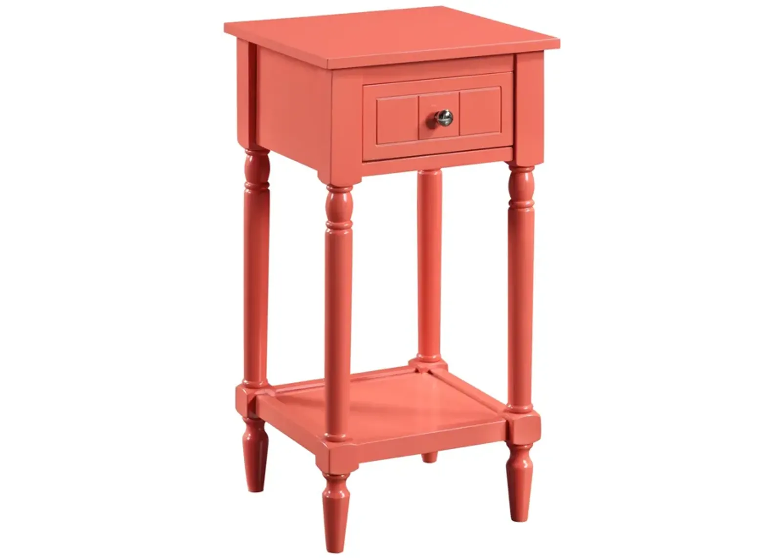 Convenience Concepts French Country Khloe 1 Drawer Accent Table with Shelf, Coral