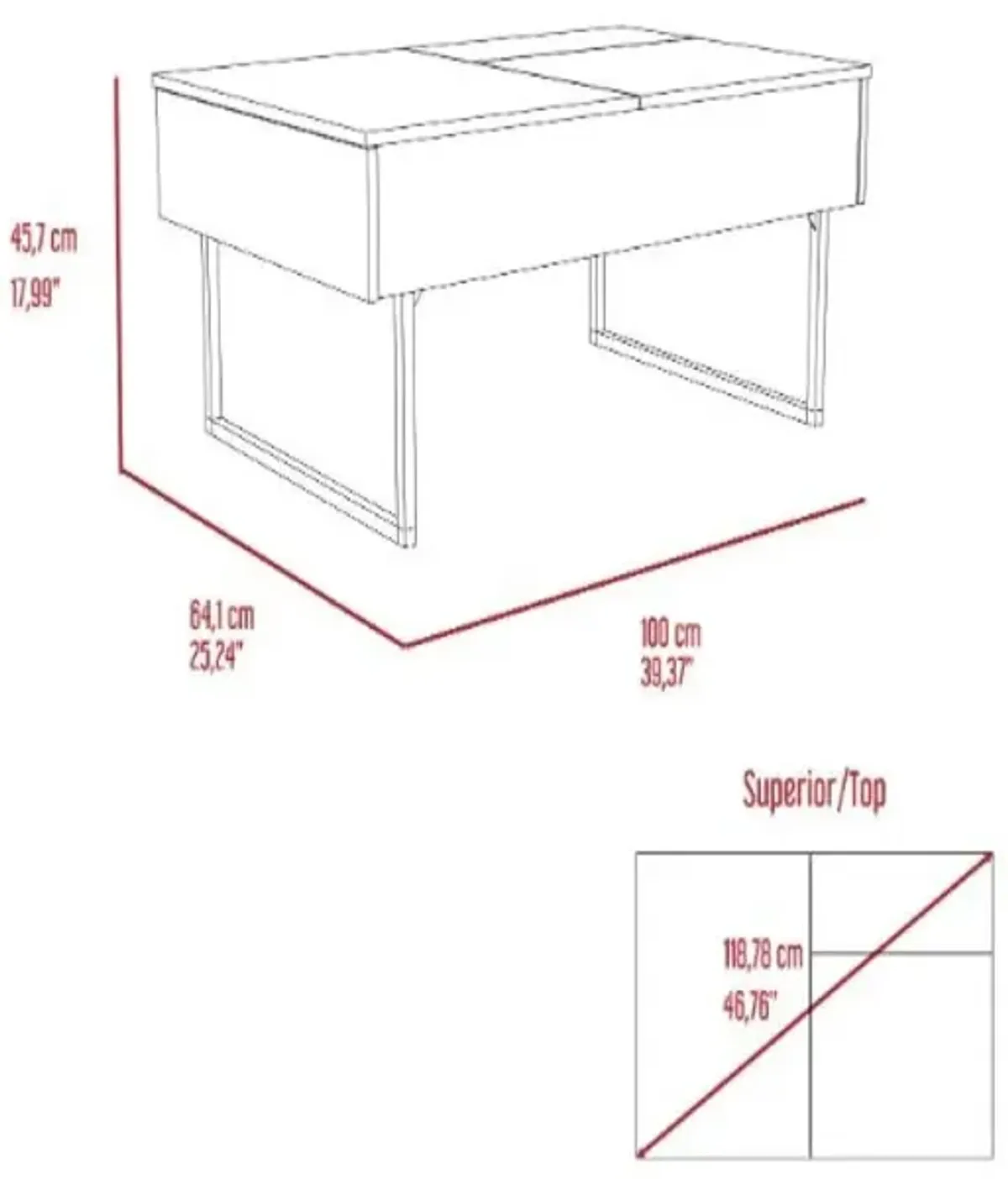 Lift Top Coffee Table 2 Dazza, Living Room, Espresso / Onyx