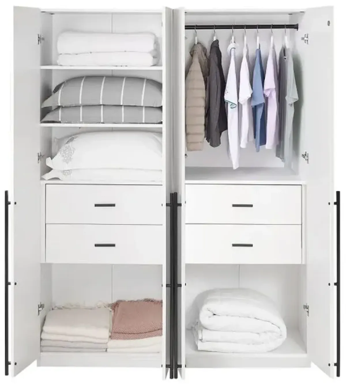 Lee Module Wardrobe in White (Set of 2)