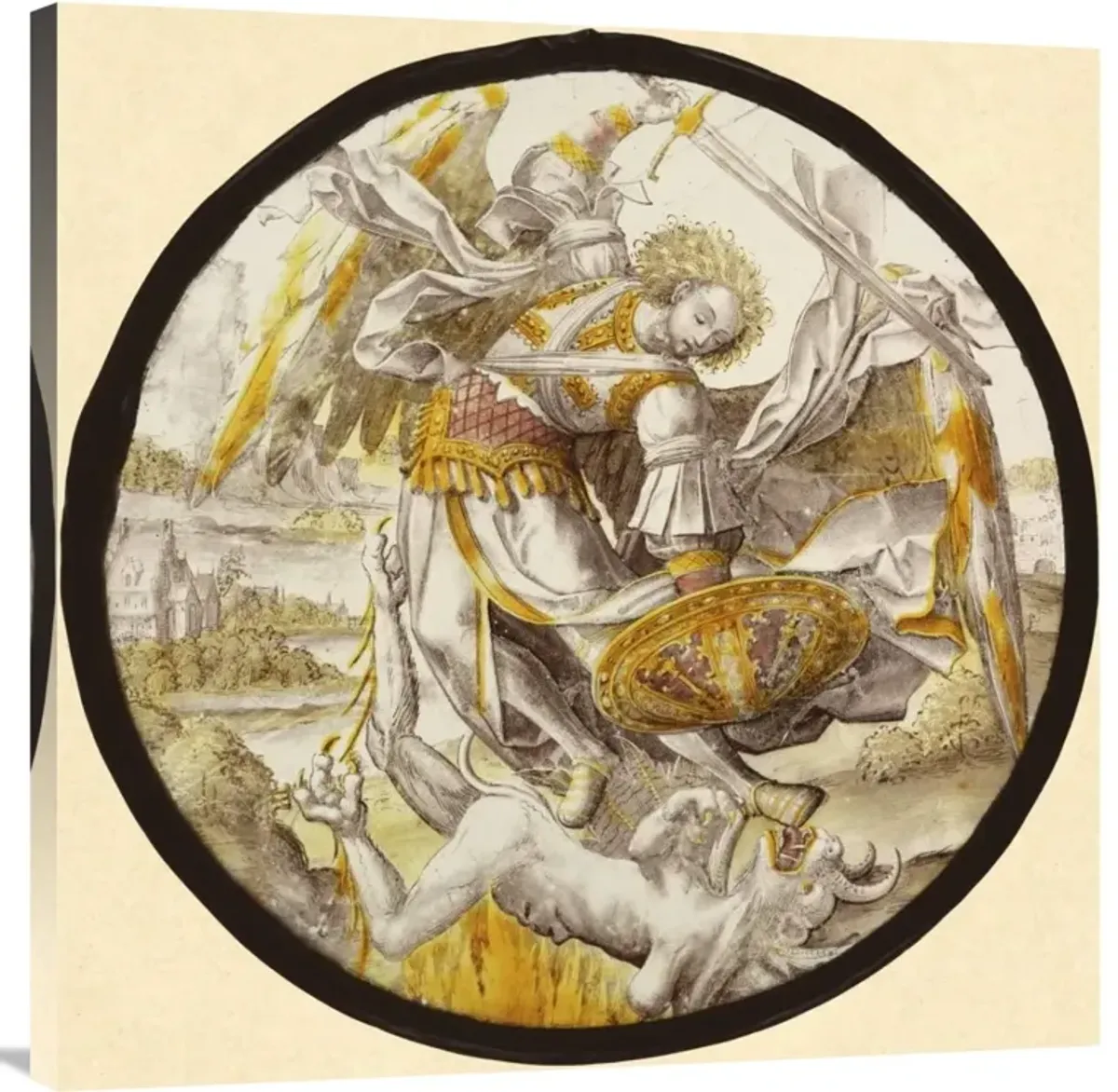 The Archangel Michael Vanquishing the Devil-Canvas Art-36x36