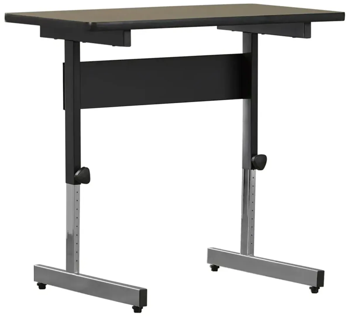 Hivvago Stand Up Desk Adjustable Height Sitting Standing Writing Table in Walnut