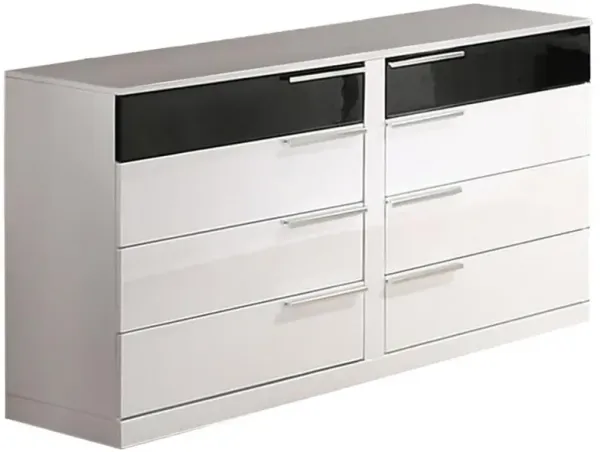 Best Master Furniture Best Master Bahamas 8-Drawer Poplar Wood Bedroom Dresser in Black/White