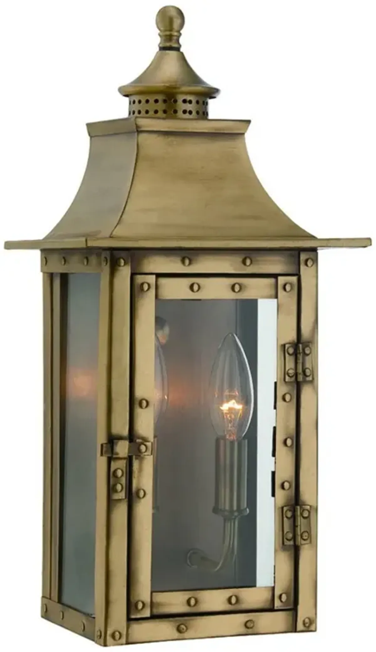 Hivvago St. Charles 2-Light Aged Brass Wall Light