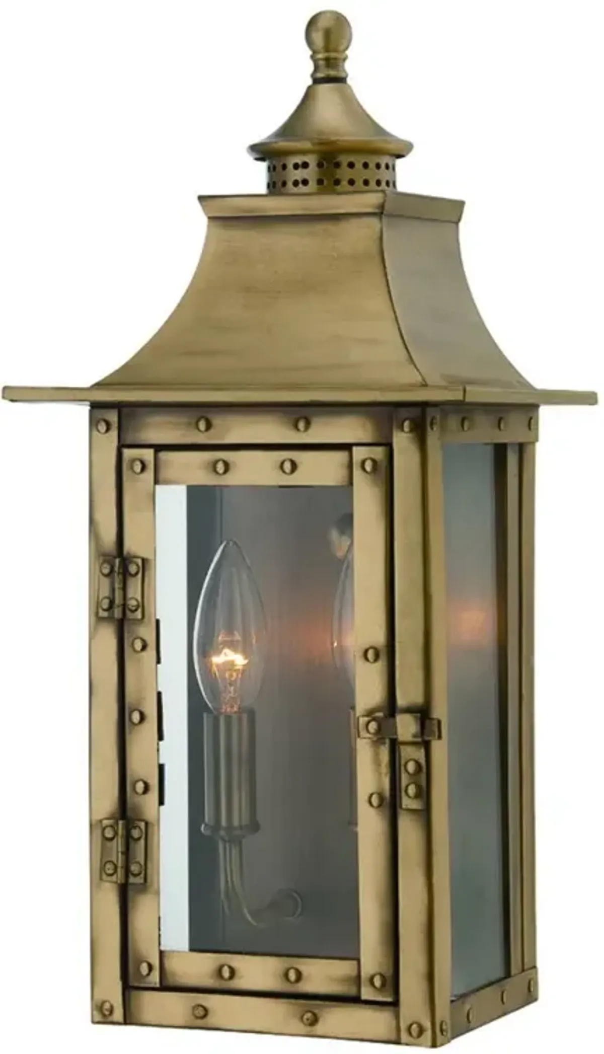 Hivvago St. Charles 2-Light Aged Brass Wall Light
