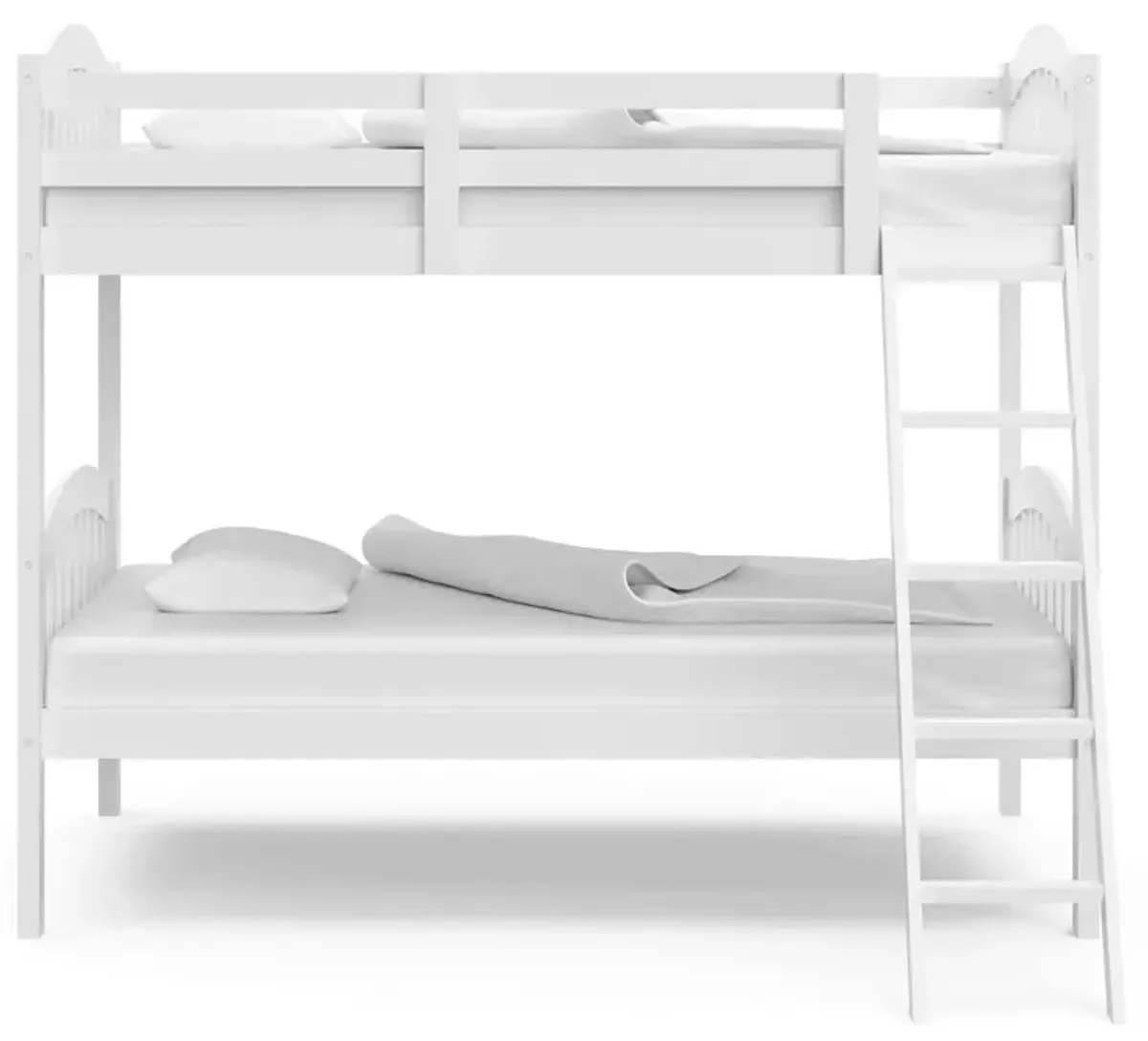 Storkcraft Long Horn Twin-Over-Twin Bunk Bed (White)- GREENGUARD Gold Certified