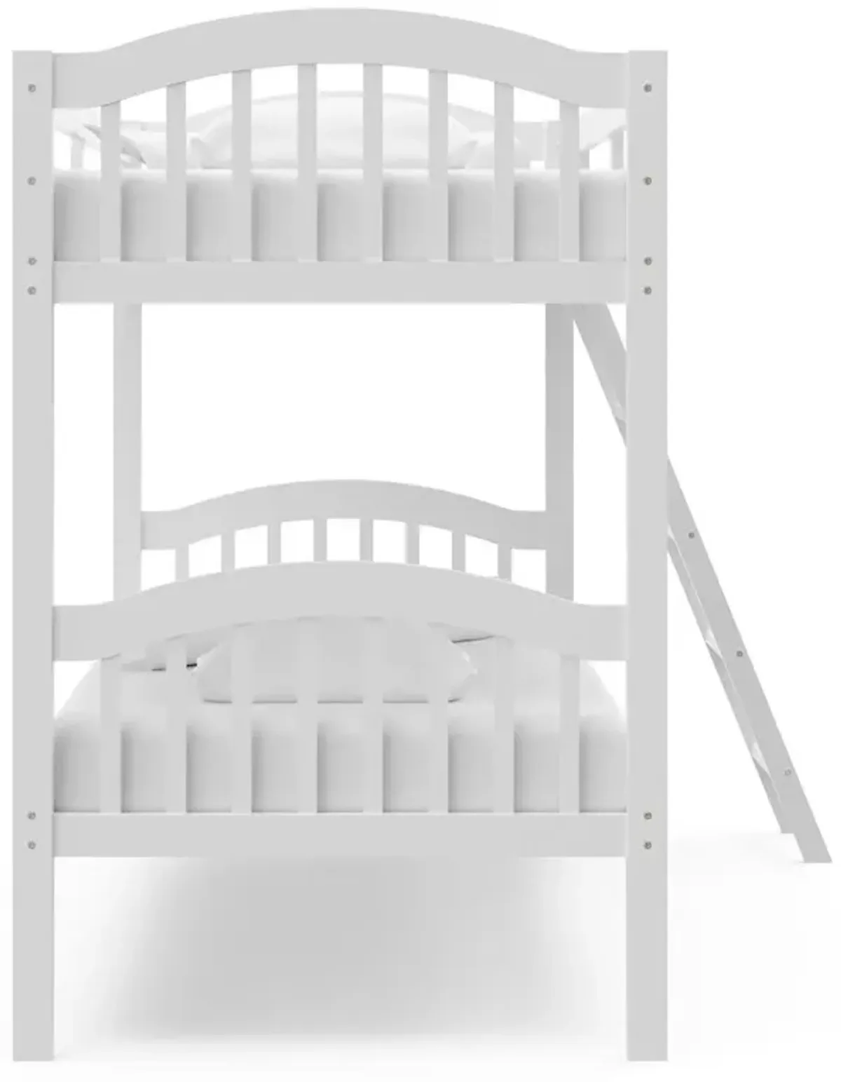 Storkcraft Long Horn Twin-Over-Twin Bunk Bed (White)- GREENGUARD Gold Certified