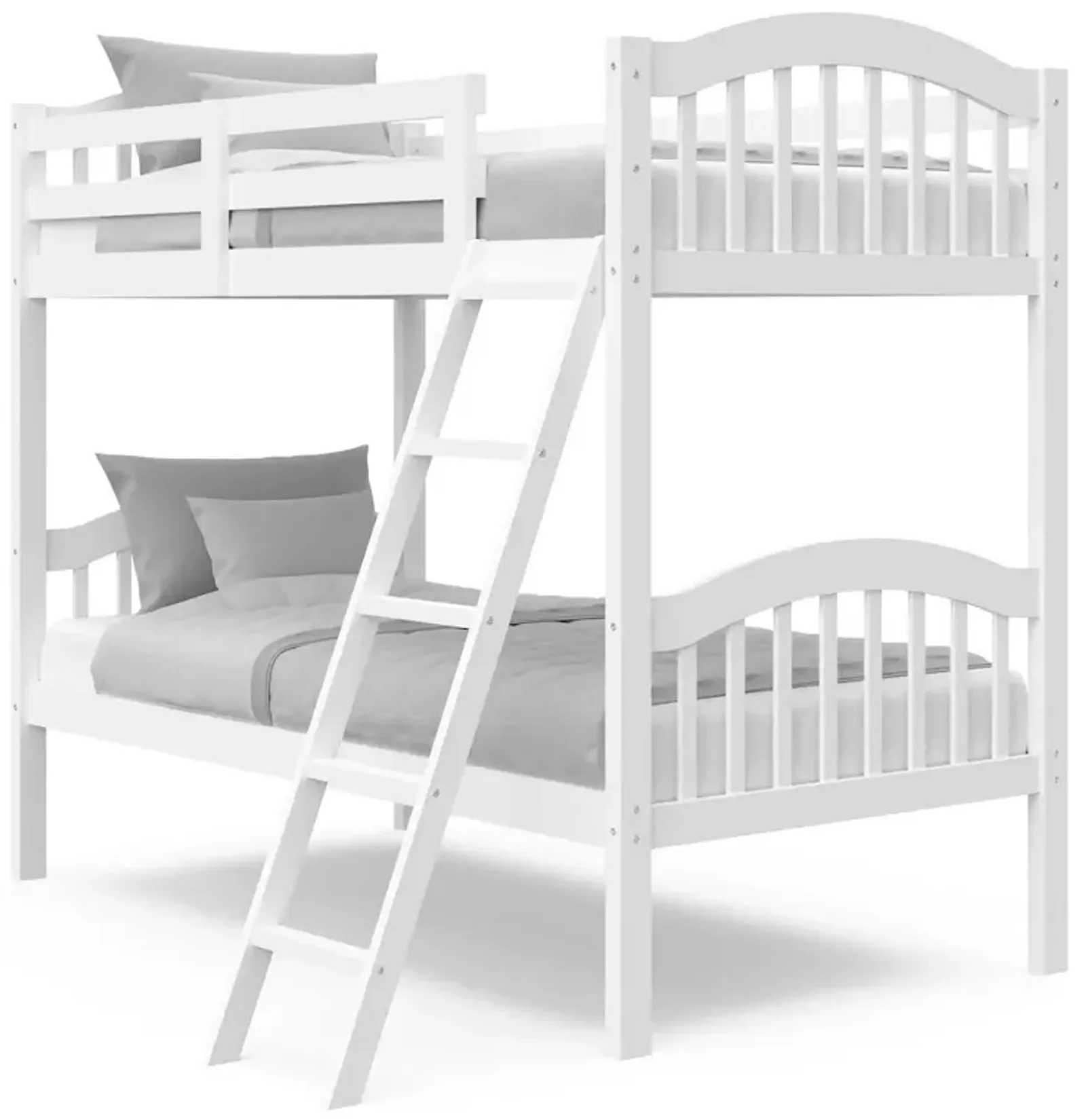 Storkcraft Long Horn Twin-Over-Twin Bunk Bed (White)- GREENGUARD Gold Certified