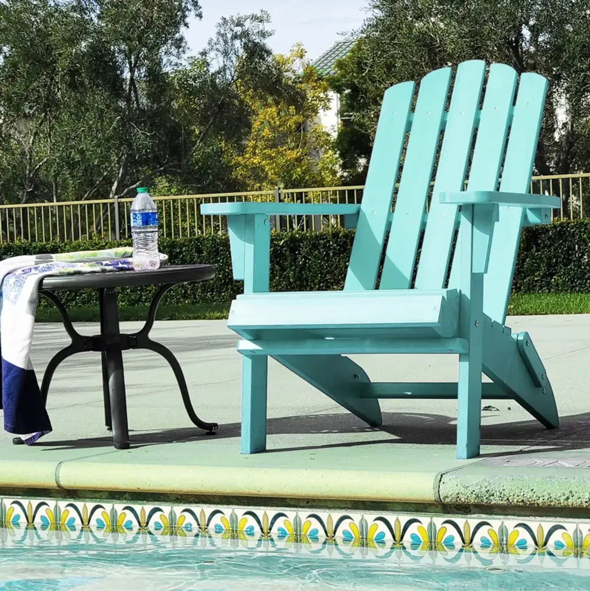 PolyTEAK Folding Adirondack Chair For Fire Pits, Patio, Porch, and Deck, Classic Collection