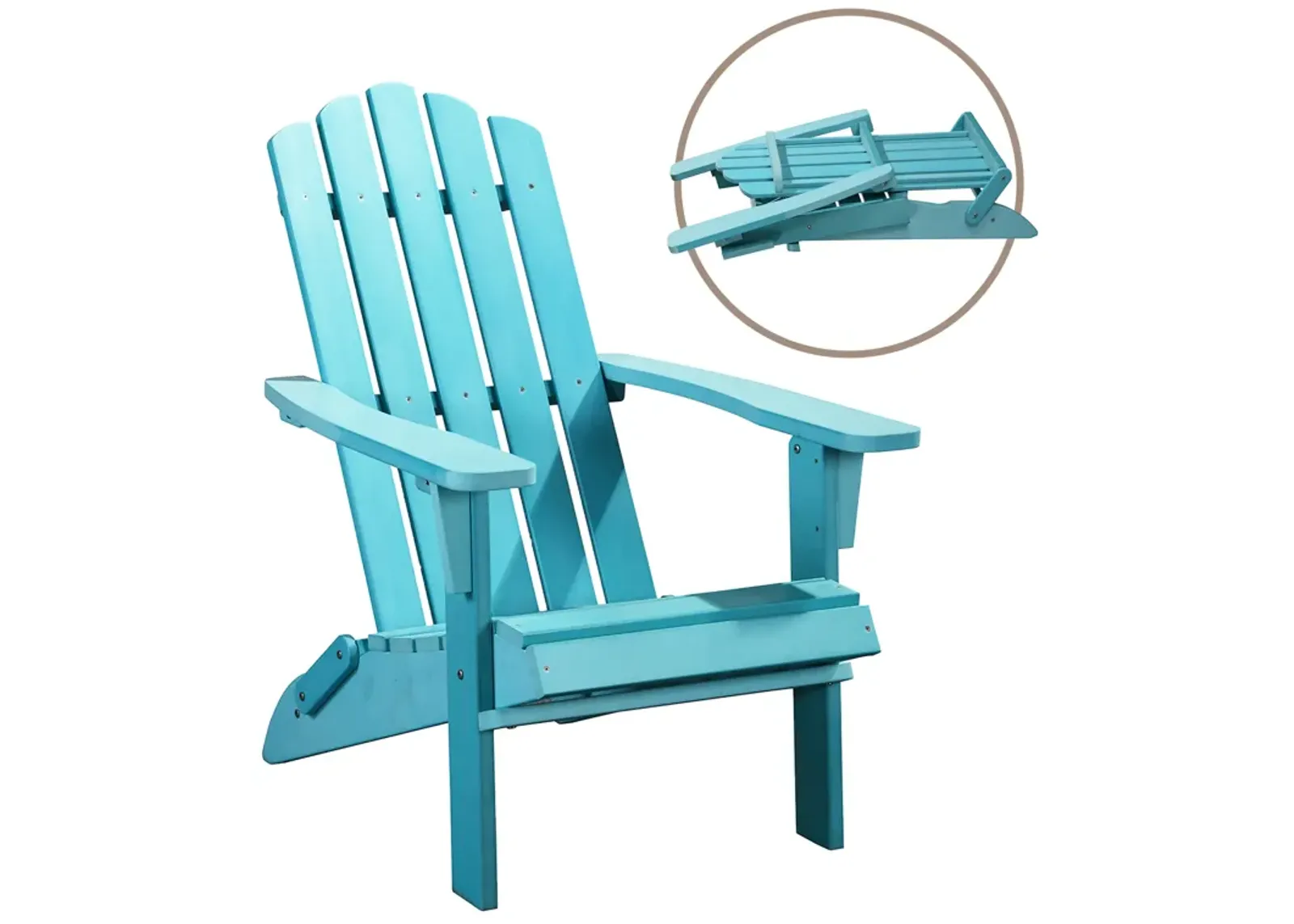 PolyTEAK Folding Adirondack Chair For Fire Pits, Patio, Porch, and Deck, Classic Collection