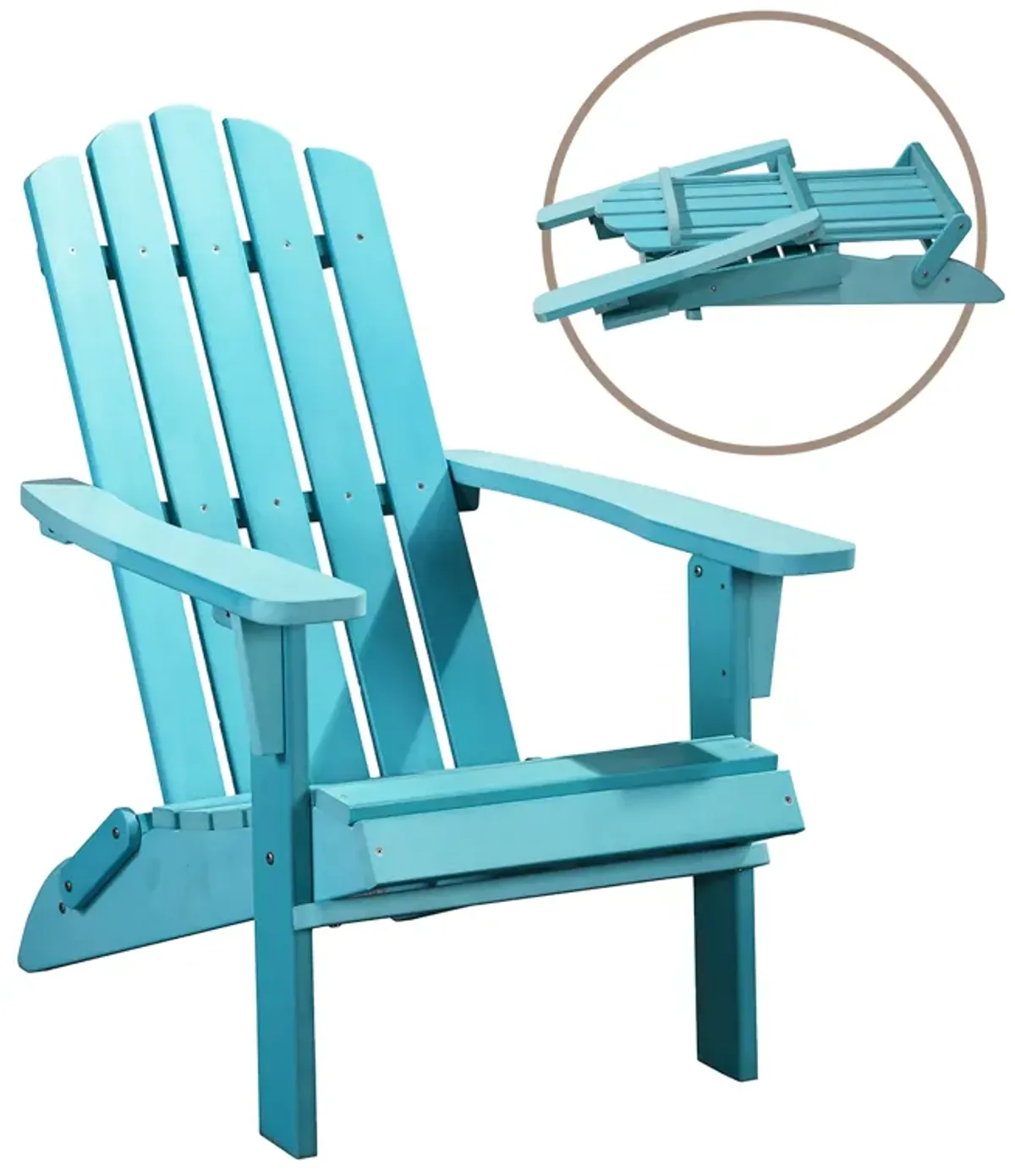 PolyTEAK Folding Adirondack Chair For Fire Pits, Patio, Porch, and Deck, Classic Collection