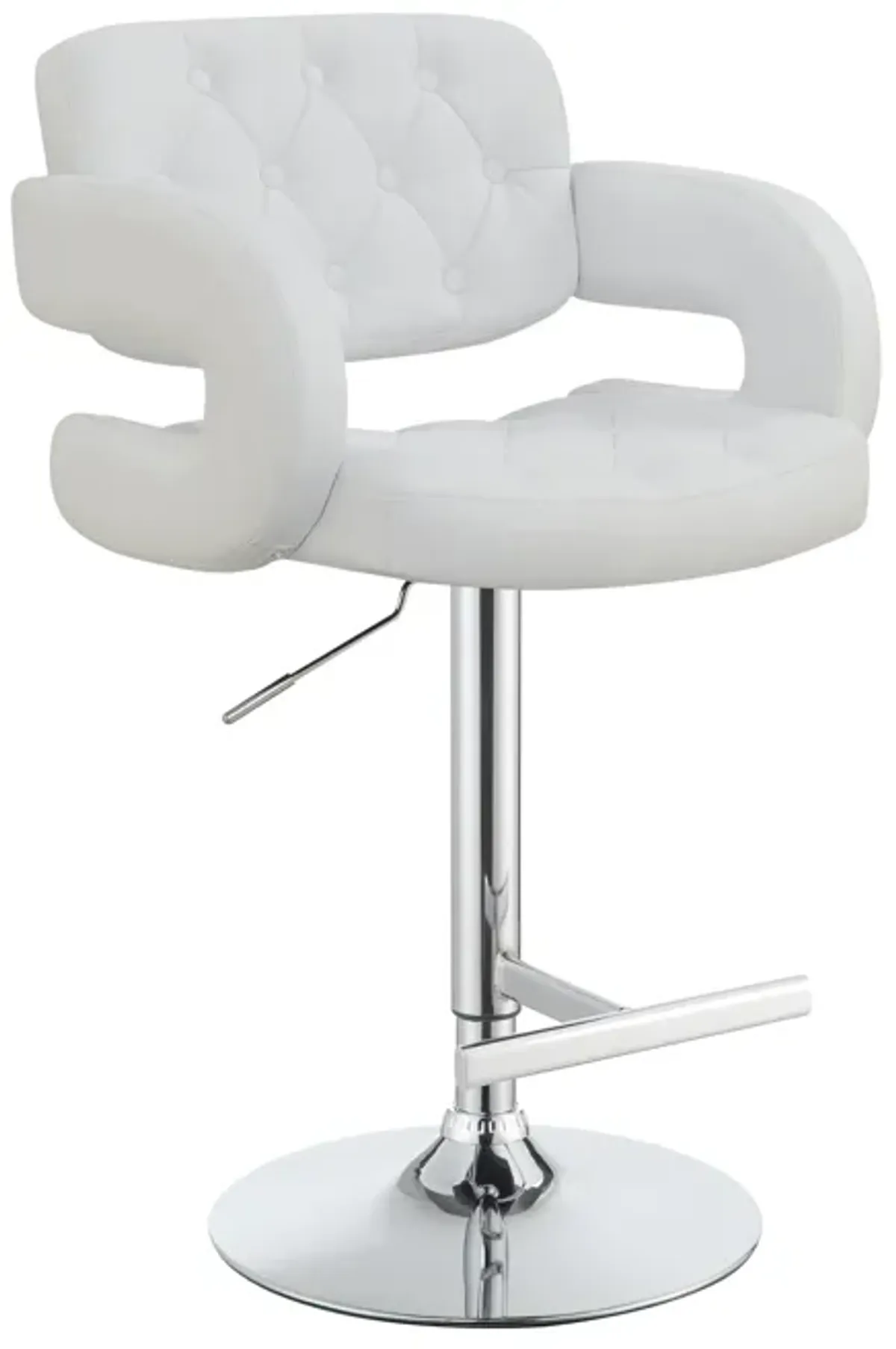 Modern Style Adjustable Height Bar Stool, White-Benzara