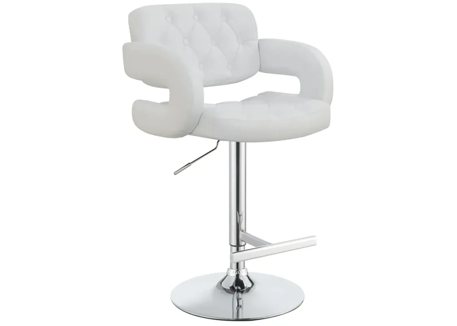 Modern Style Adjustable Height Bar Stool, White-Benzara