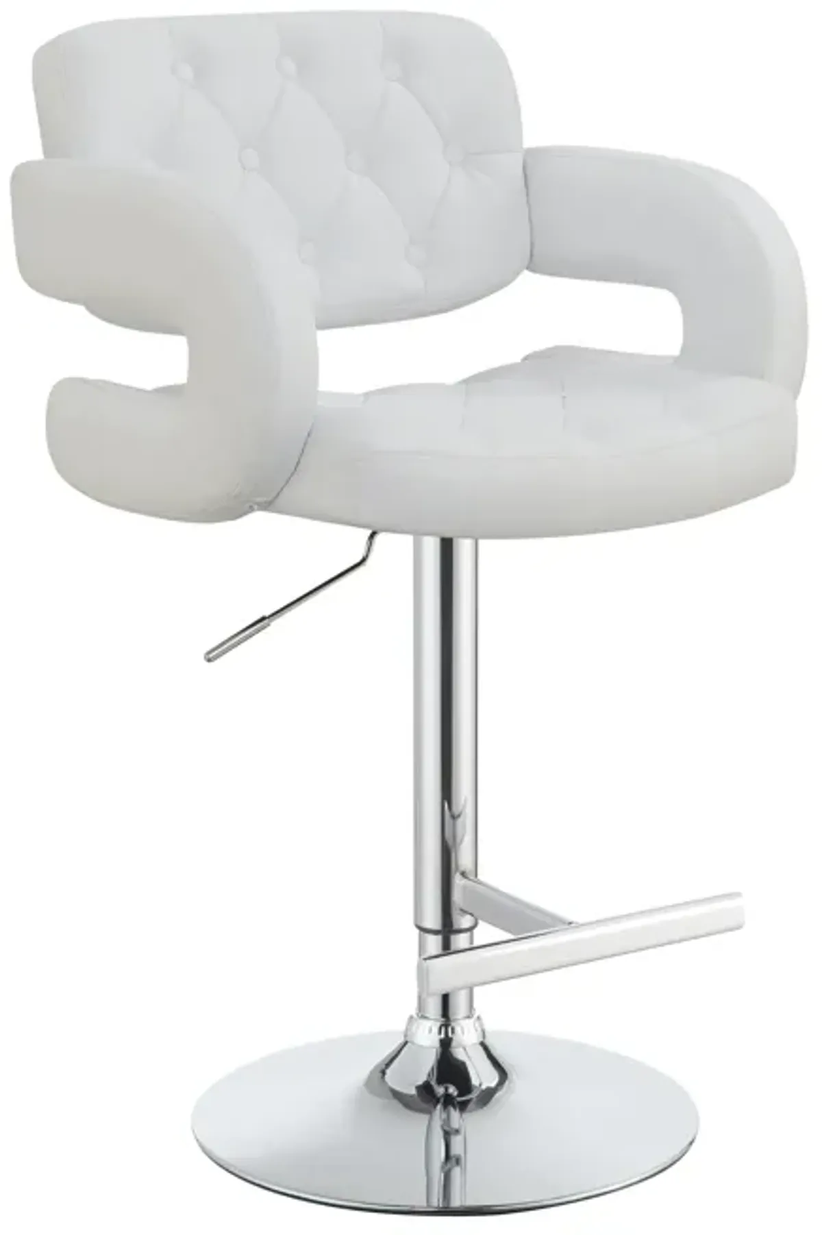 Modern Style Adjustable Height Bar Stool, White-Benzara