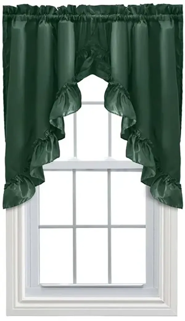Ellis Stacey 1.5" Rod Pocket High Quality Fabric Solid Color Window Ruffled Swag 60"x38" Harvest