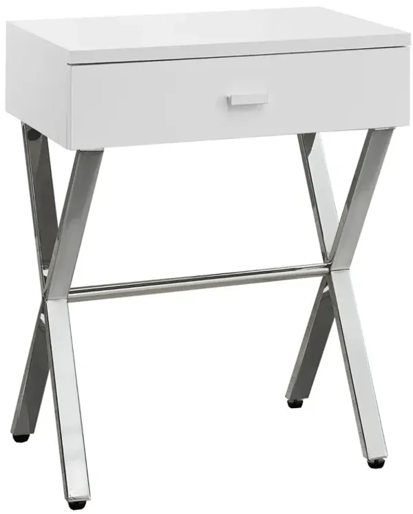 Classic Industrial End Table – Wooden Top Metal Frame with Drawer Storage