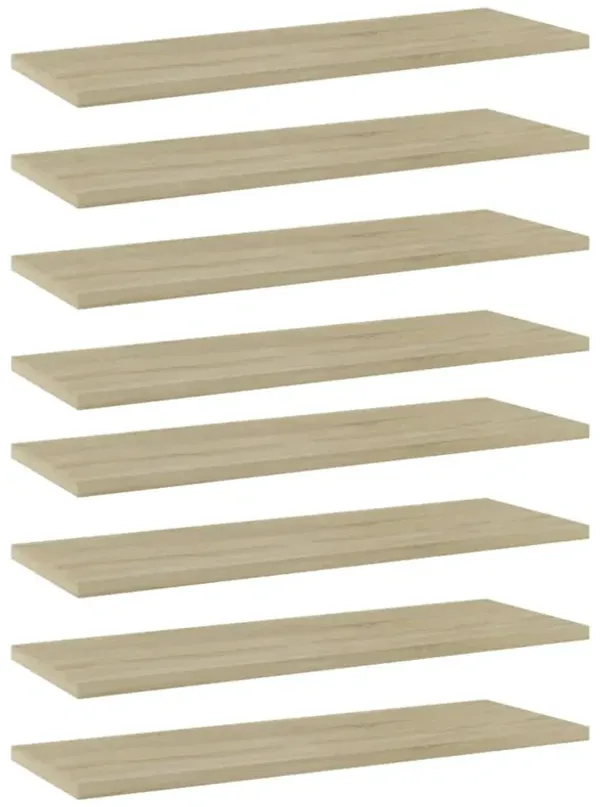 vidaXL Bookshelf Boards 8 pcs Sonoma Oak 23.6"x7.9"x0.6" Chipboard