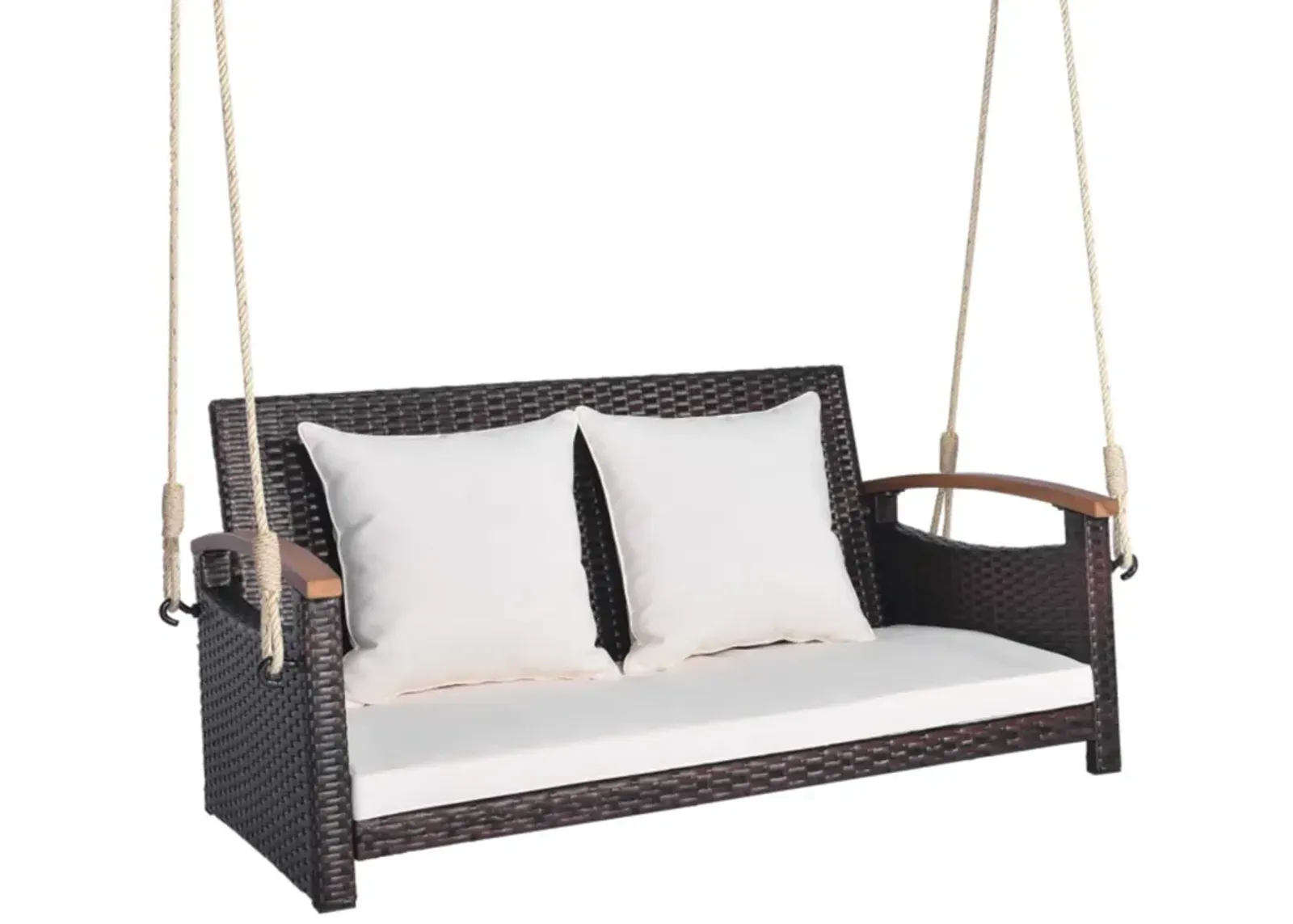 Hivvago 2-Person Patio Rattan Porch Swing