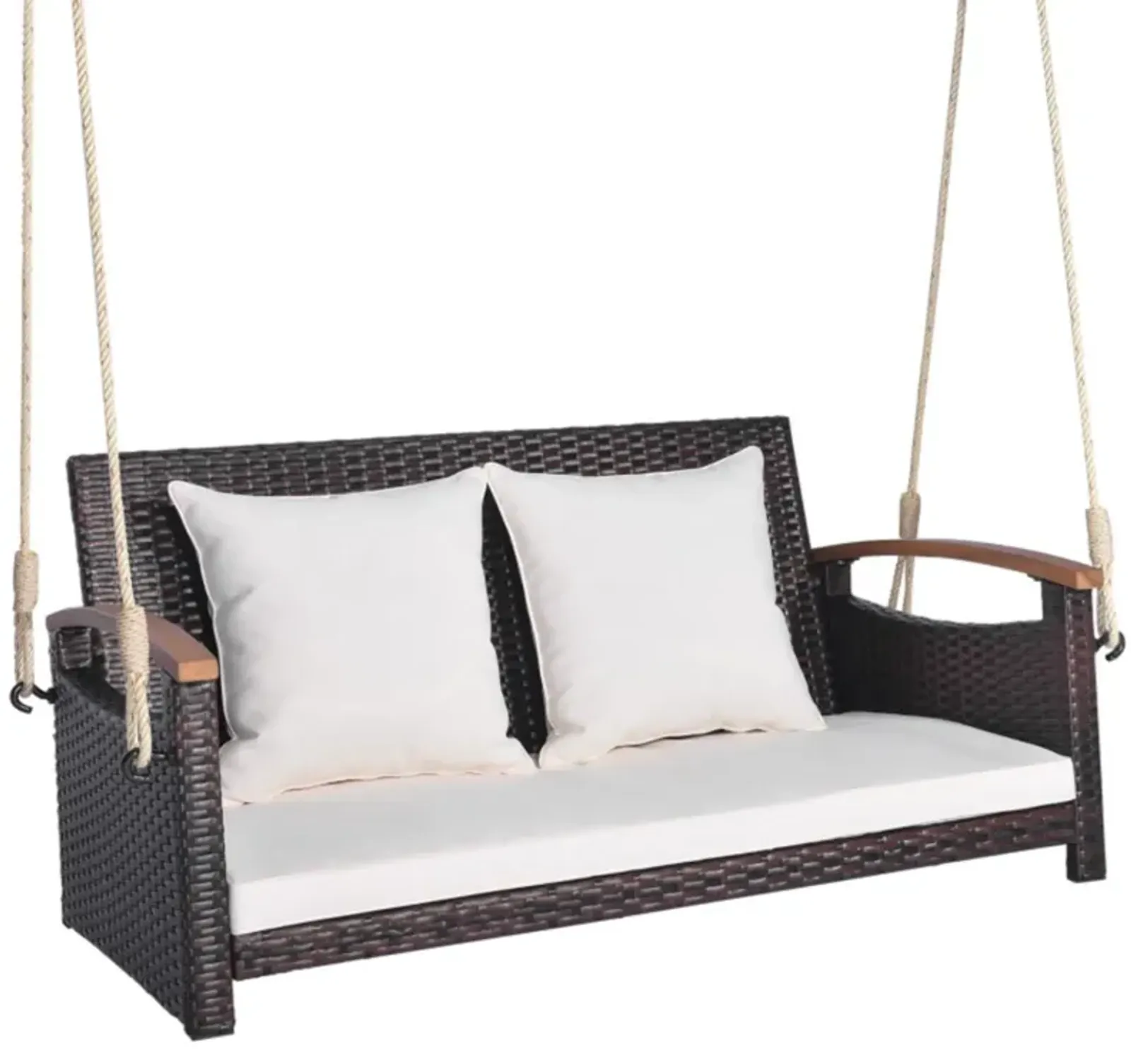 Hivvago 2-Person Patio Rattan Porch Swing