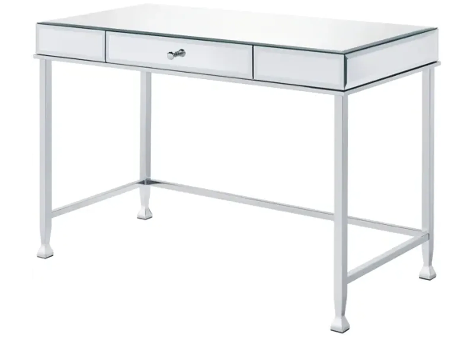 ACME Canine Writing Desk, Mirrored and Chrome Finish