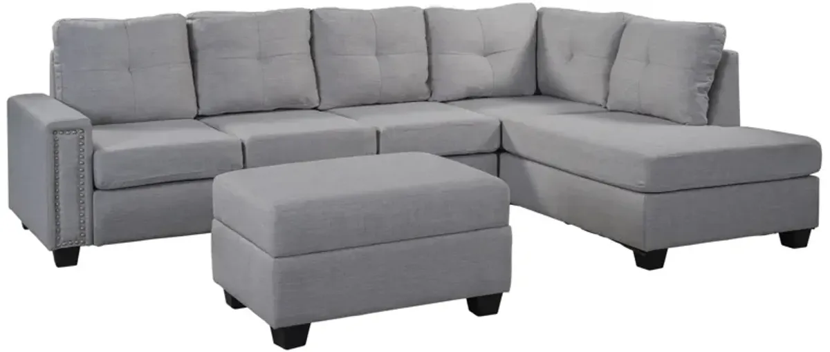 Merax Reversible Sectional Sofa  with Storage Ottoman