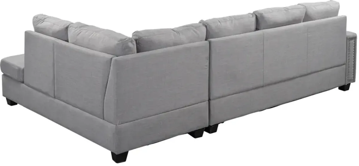 Merax Reversible Sectional Sofa  with Storage Ottoman