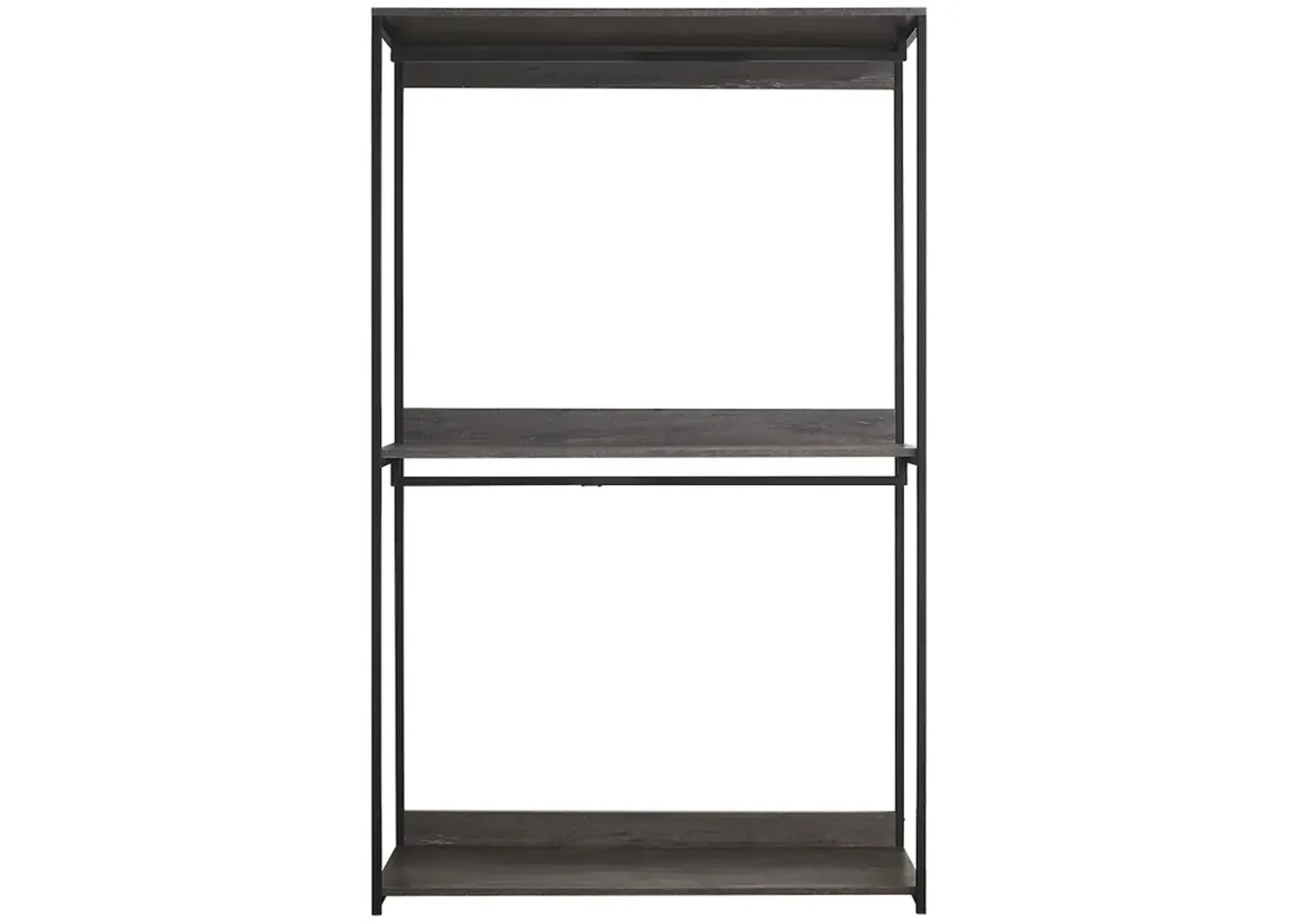 FC Design Klair Living 47" Farmhouse Wood Walk-in Closet Organizer with One Shelf in Rustic Gray