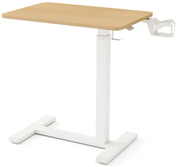 Hivvago Mobile Standing Desk Height Adjustable Overbed Bedside Table with Cup Holder