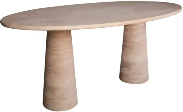 Travertine Oval Dining Table 82.6"