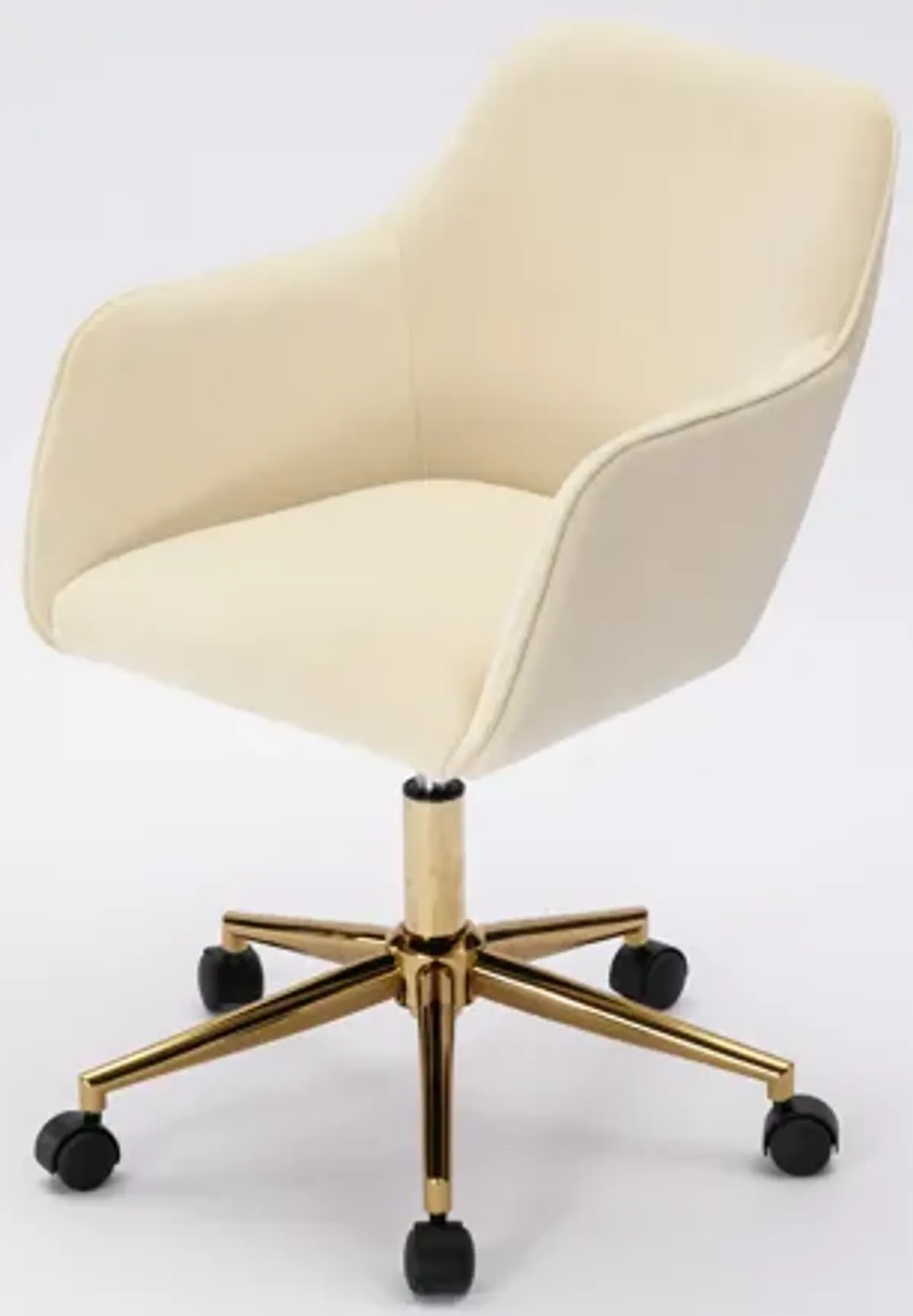 Modern Velvet Fabric Material Adjustable Height 360 Revolving Home Office Chair With Gold