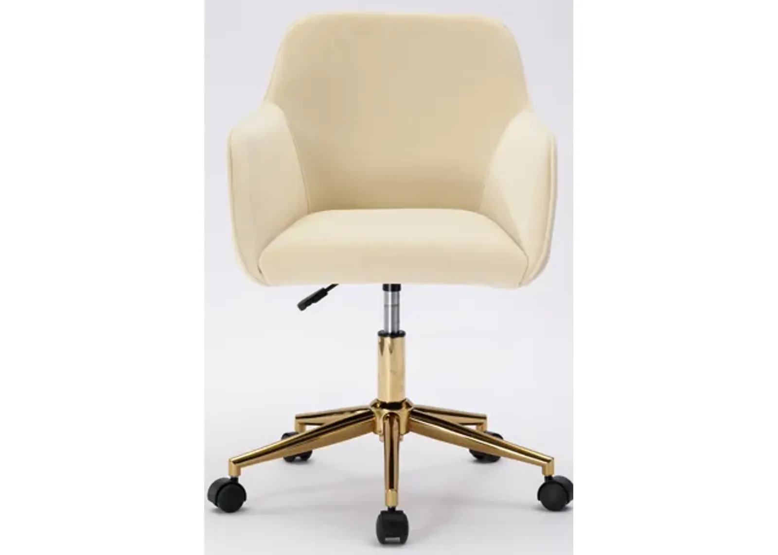 Modern Velvet Fabric Material Adjustable Height 360 Revolving Home Office Chair With Gold