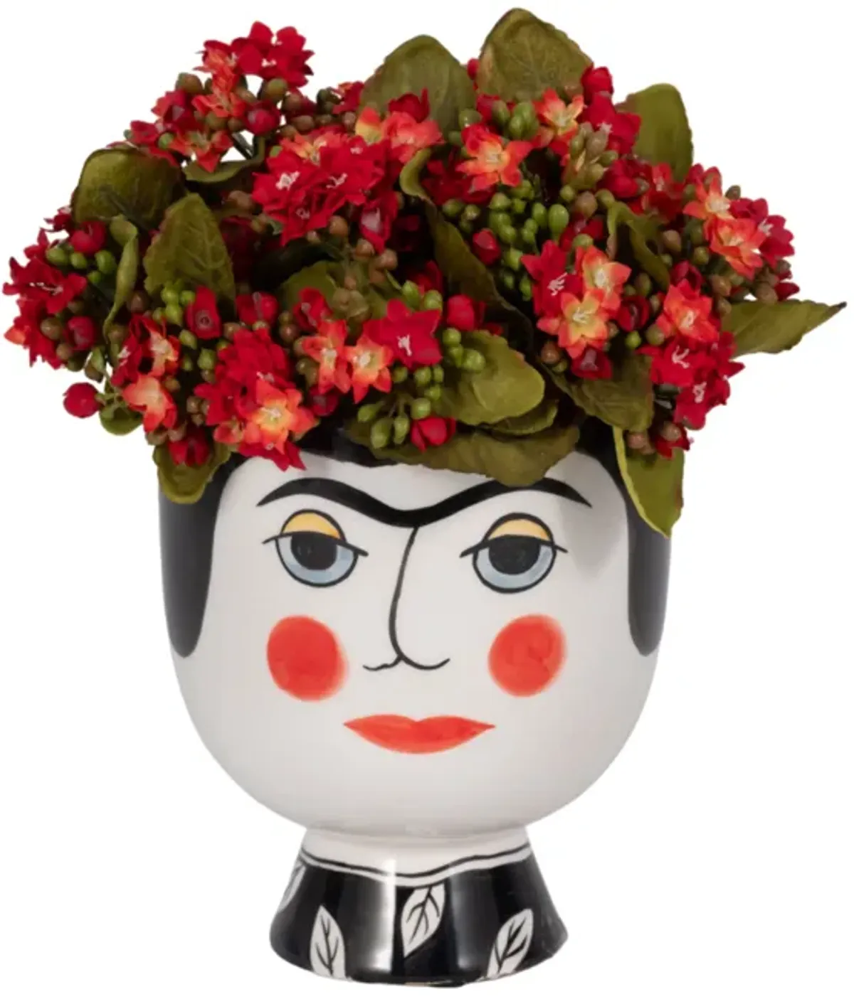 6" Black Frida Face Stone Vase