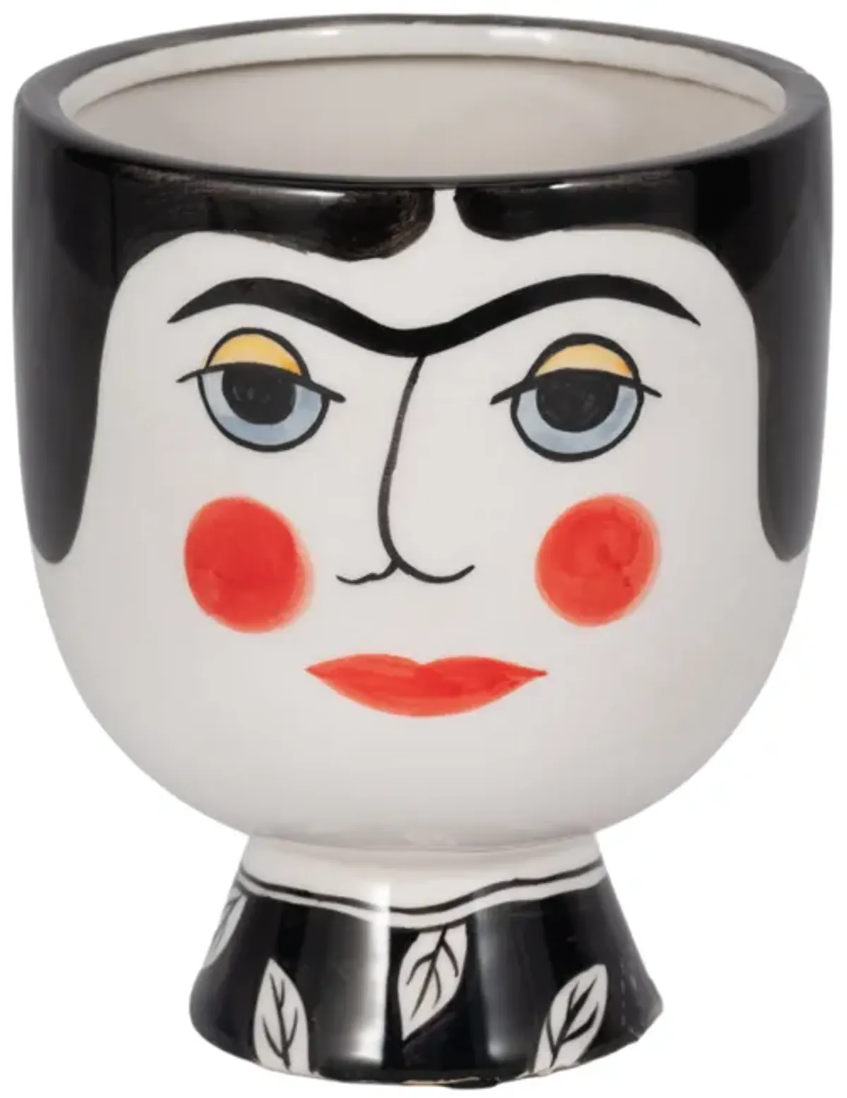 6" Black Frida Face Stone Vase