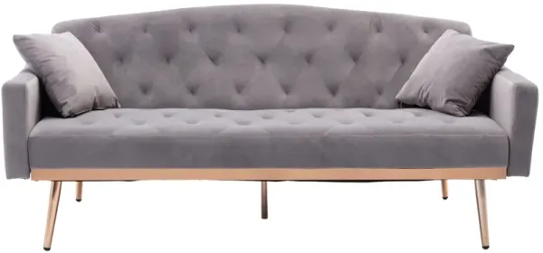Velvet Sofa with Stainless Feet - Accent Loveseat Sofa