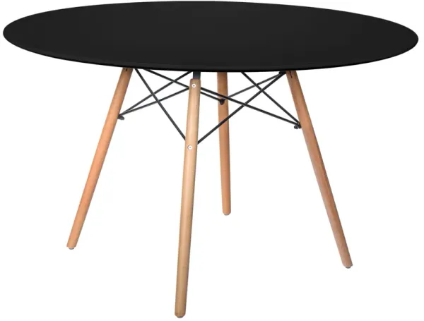 LeisureMod Dover 47" Round Dining Table – Modern Eiffel Base Design, Accent Table for Kitchens, Dining Rooms, Breakfast Nooks & Small Spaces
