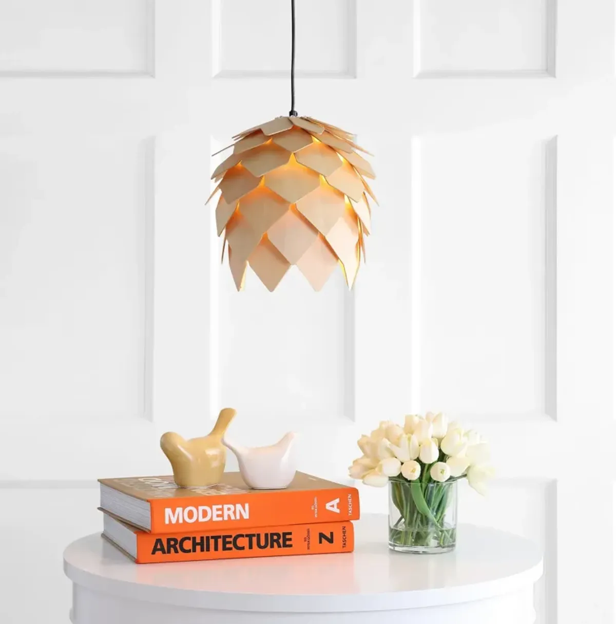 Simon Pinecone Wood LED Pendant