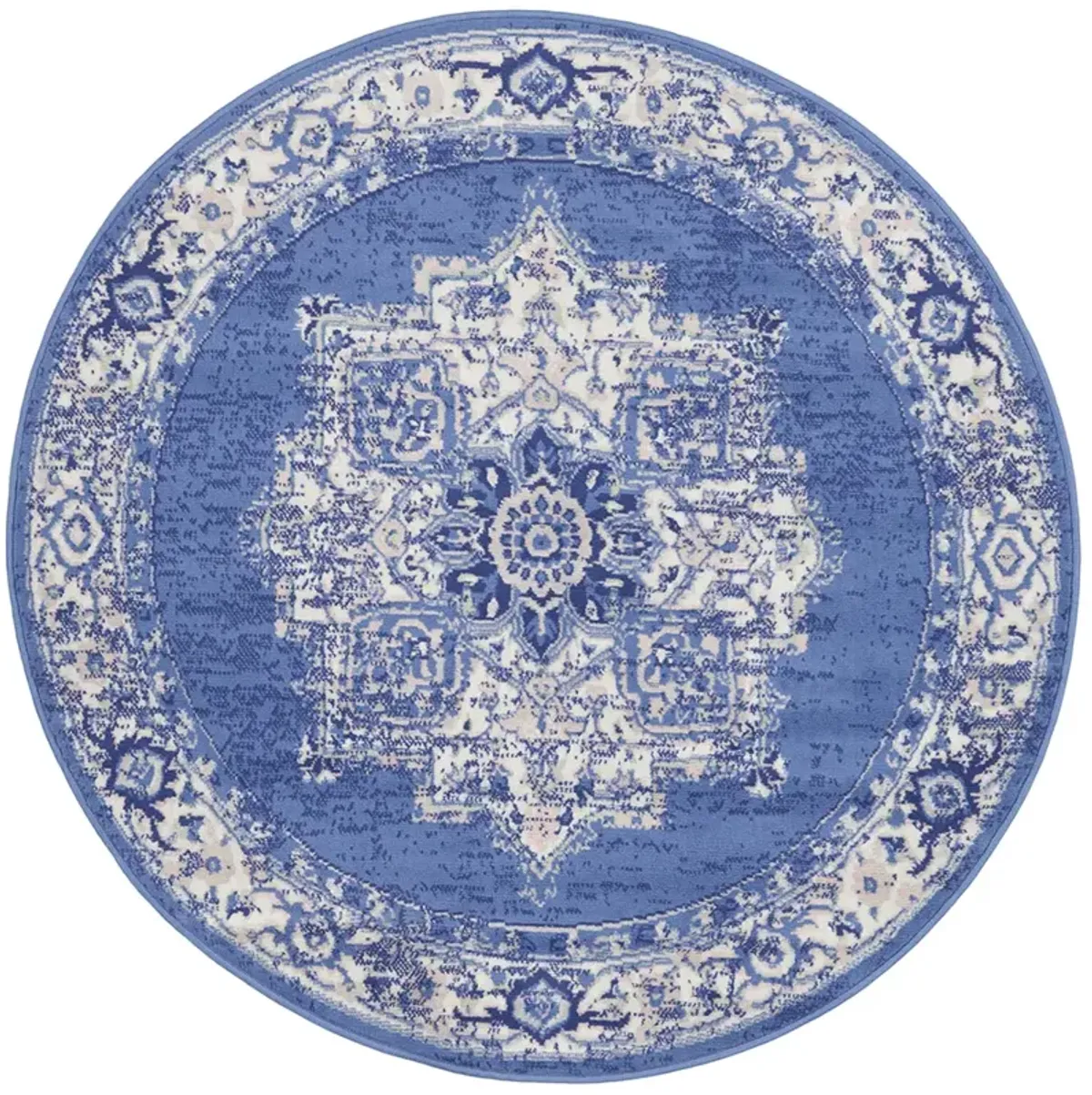 Whimsicle WHS03 Navy 5' x Round Rug
