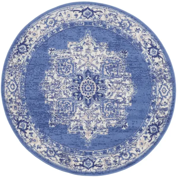 Whimsicle WHS03 Navy 5' x Round Rug
